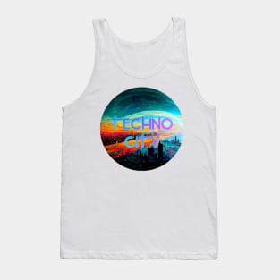 Techno City Disc Circle Design Tank Top